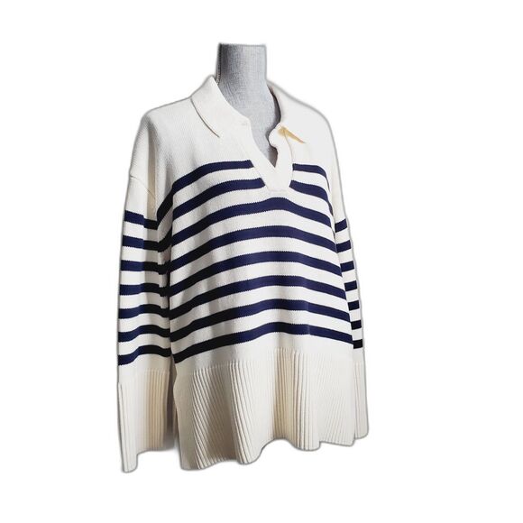 Gap Women's Striped V-Neck Sweater Size Large Casual & Stylish GUC - Picture 4 of 14